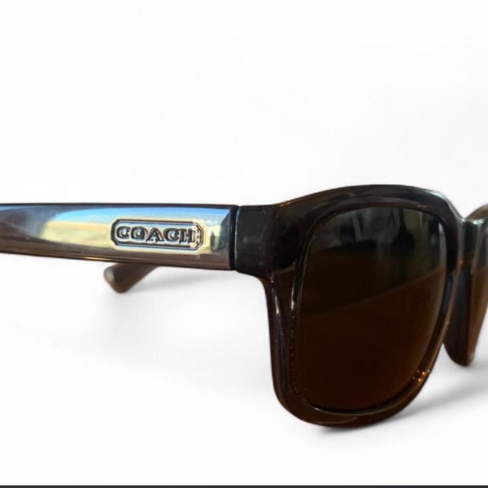 Coach Grey Sunglasses Rectangular Minimalist Clas… - image 3